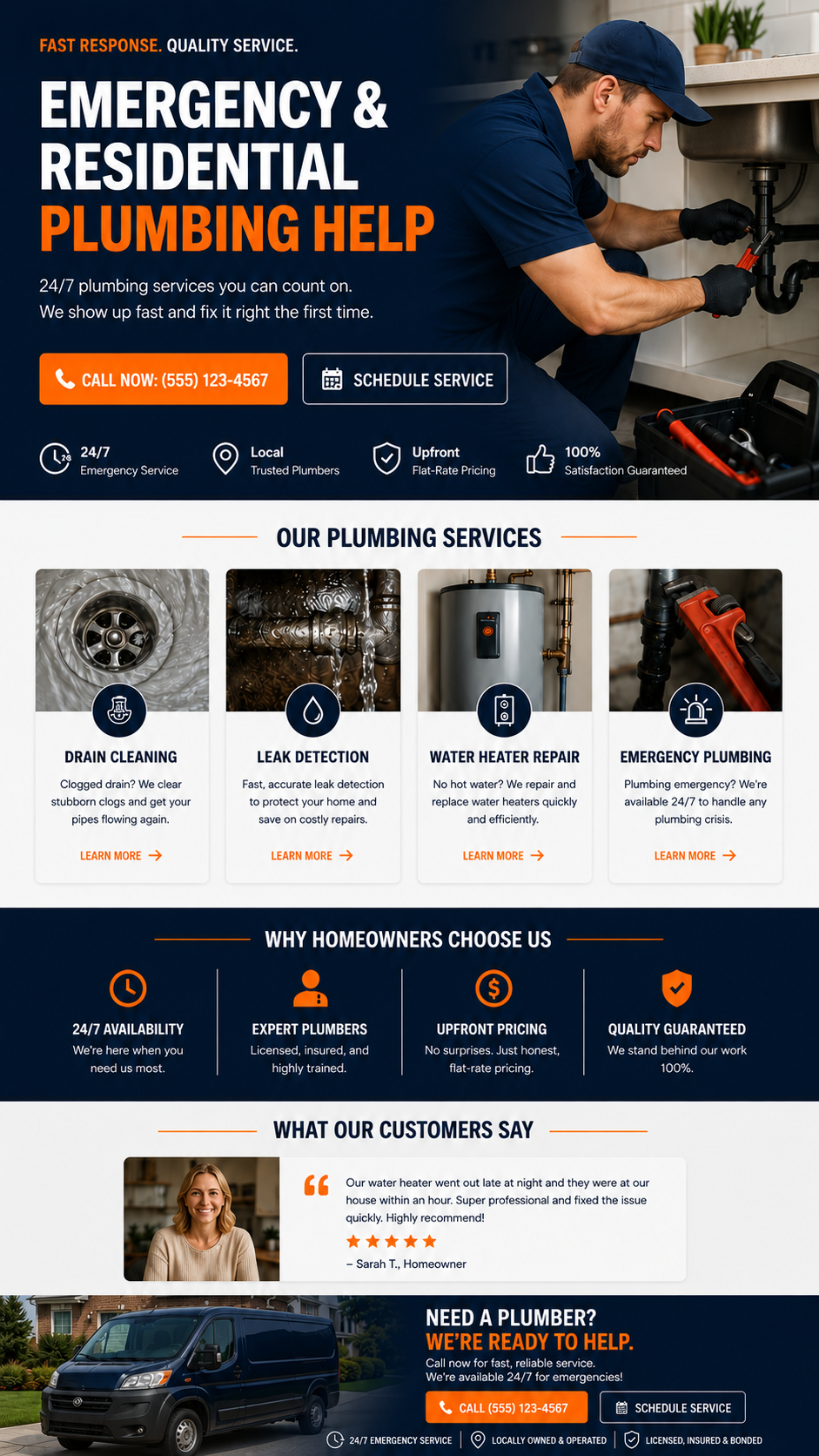 Plumbers website mockup